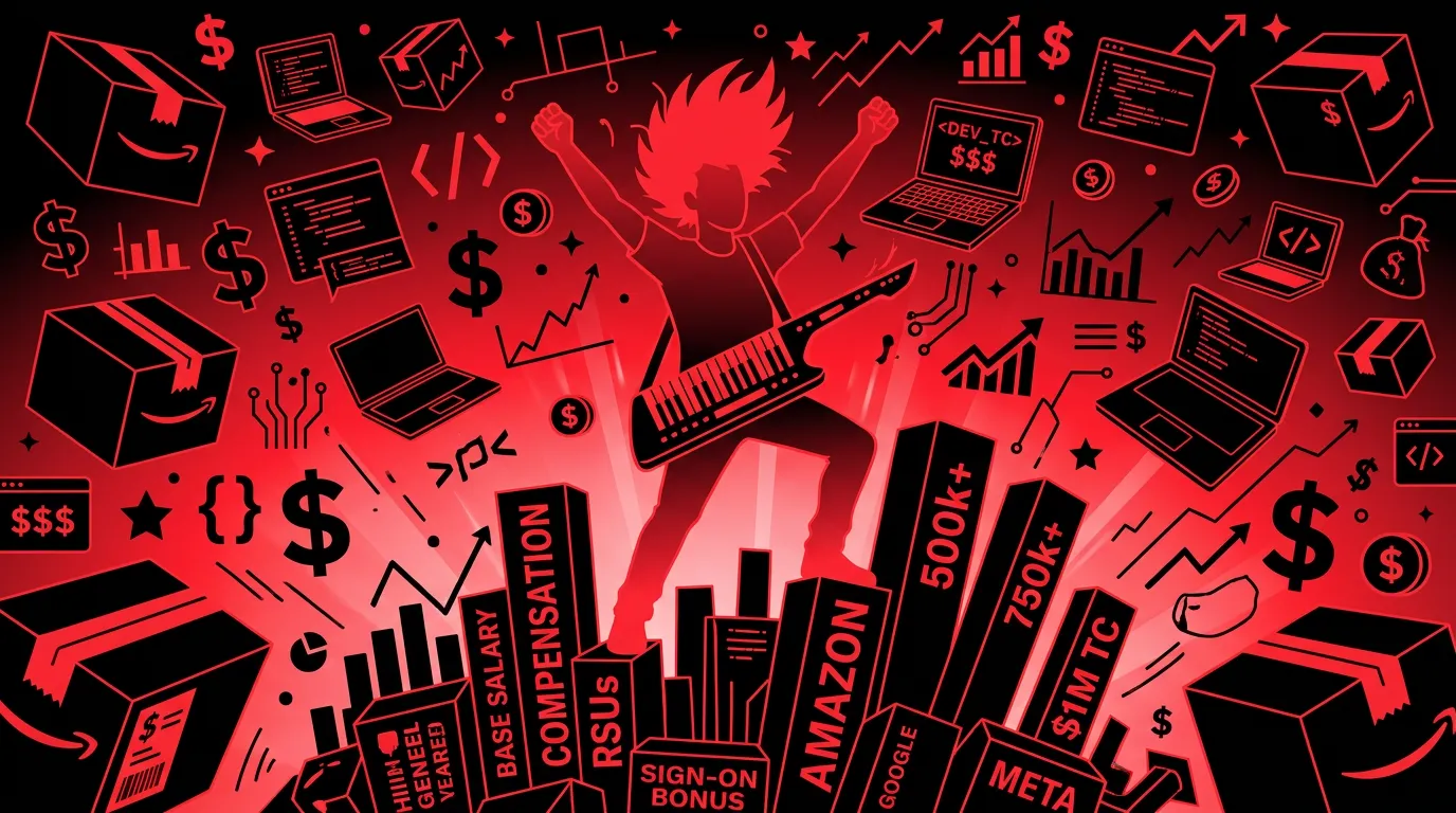 Amazon software engineer reviewing compensation breakdown by SDE level