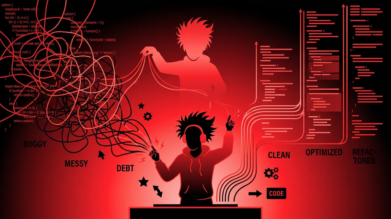 Rockstar developer refactoring messy code into clean architecture