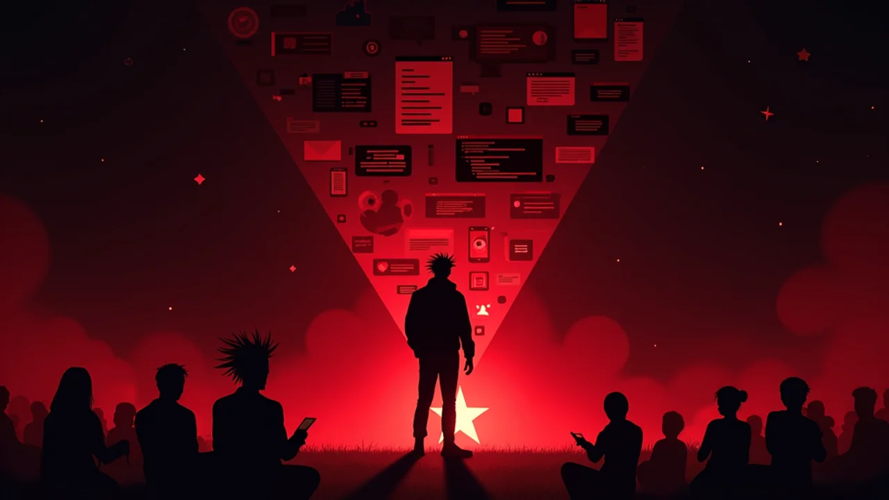 Rockstar developer navigating a red and black job search dashboard with resumes, code screens,...