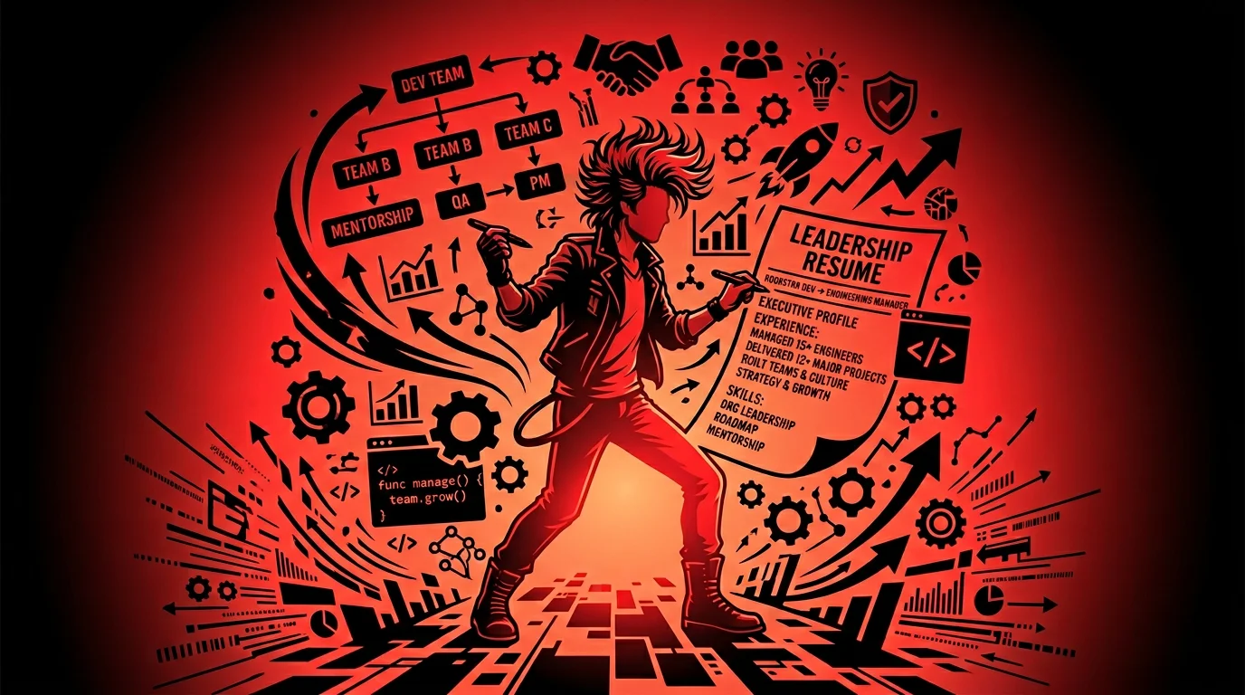 Engineering manager reviewing a resume that highlights leadership accomplishments and team results