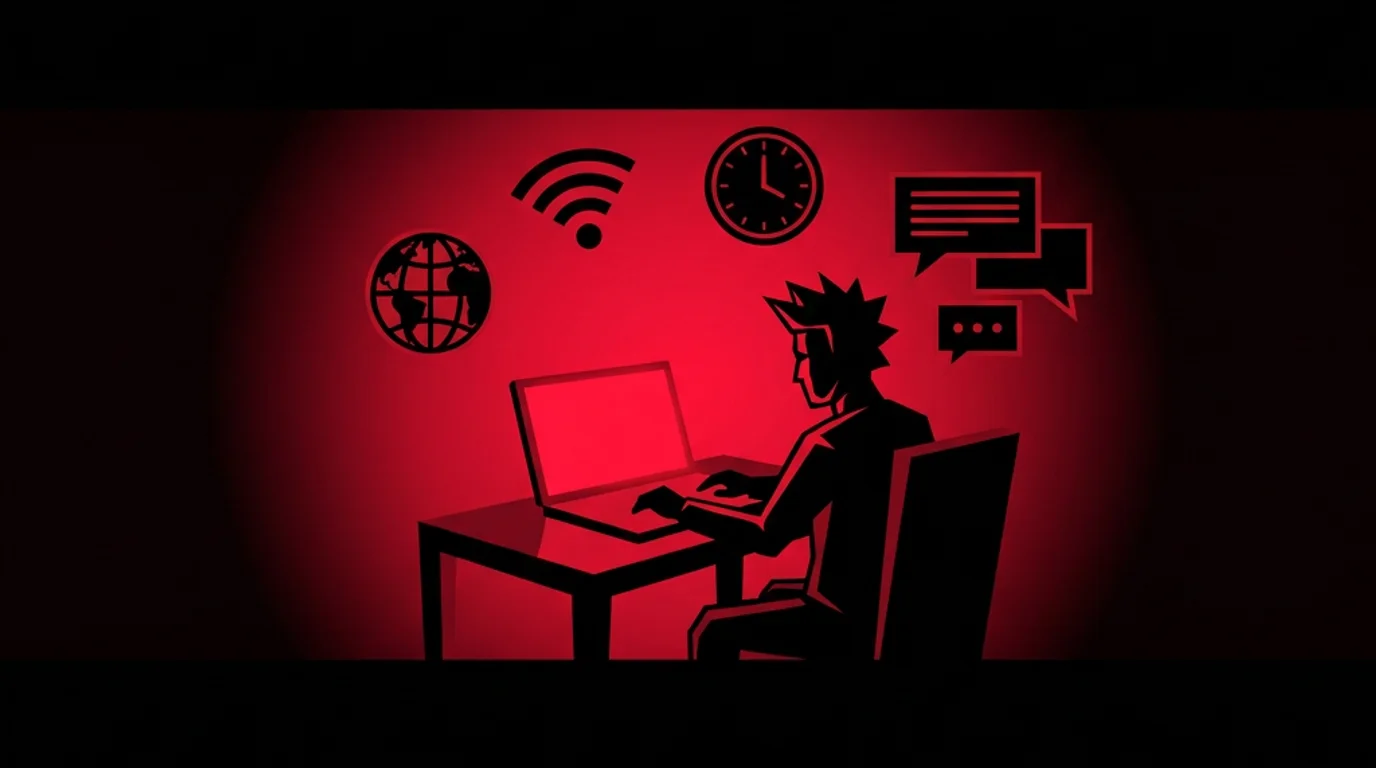 Developer working remotely from home with multiple screens showing code and job applications