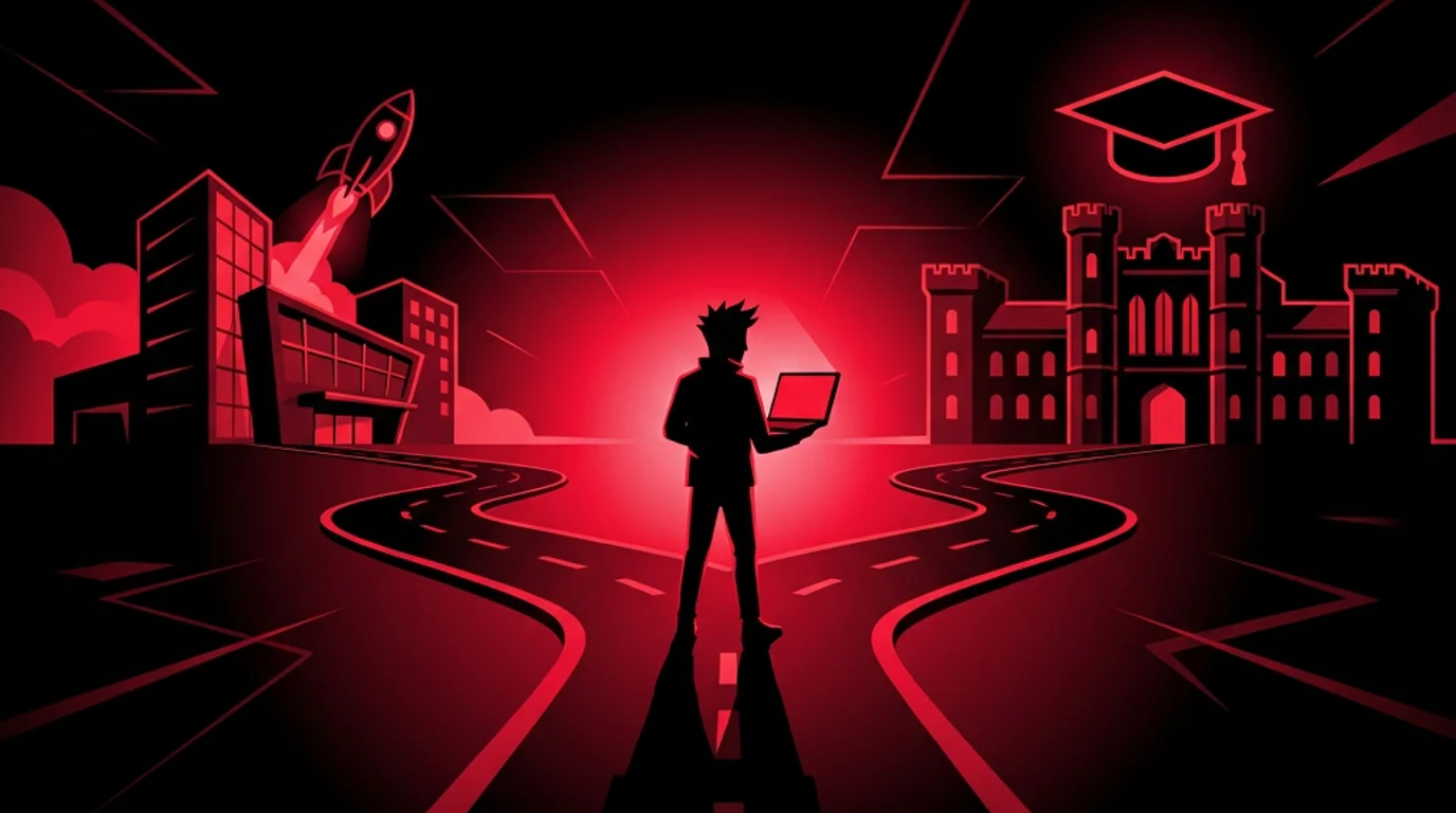 Developer at a career crossroads deciding between coding bootcamp and other paths