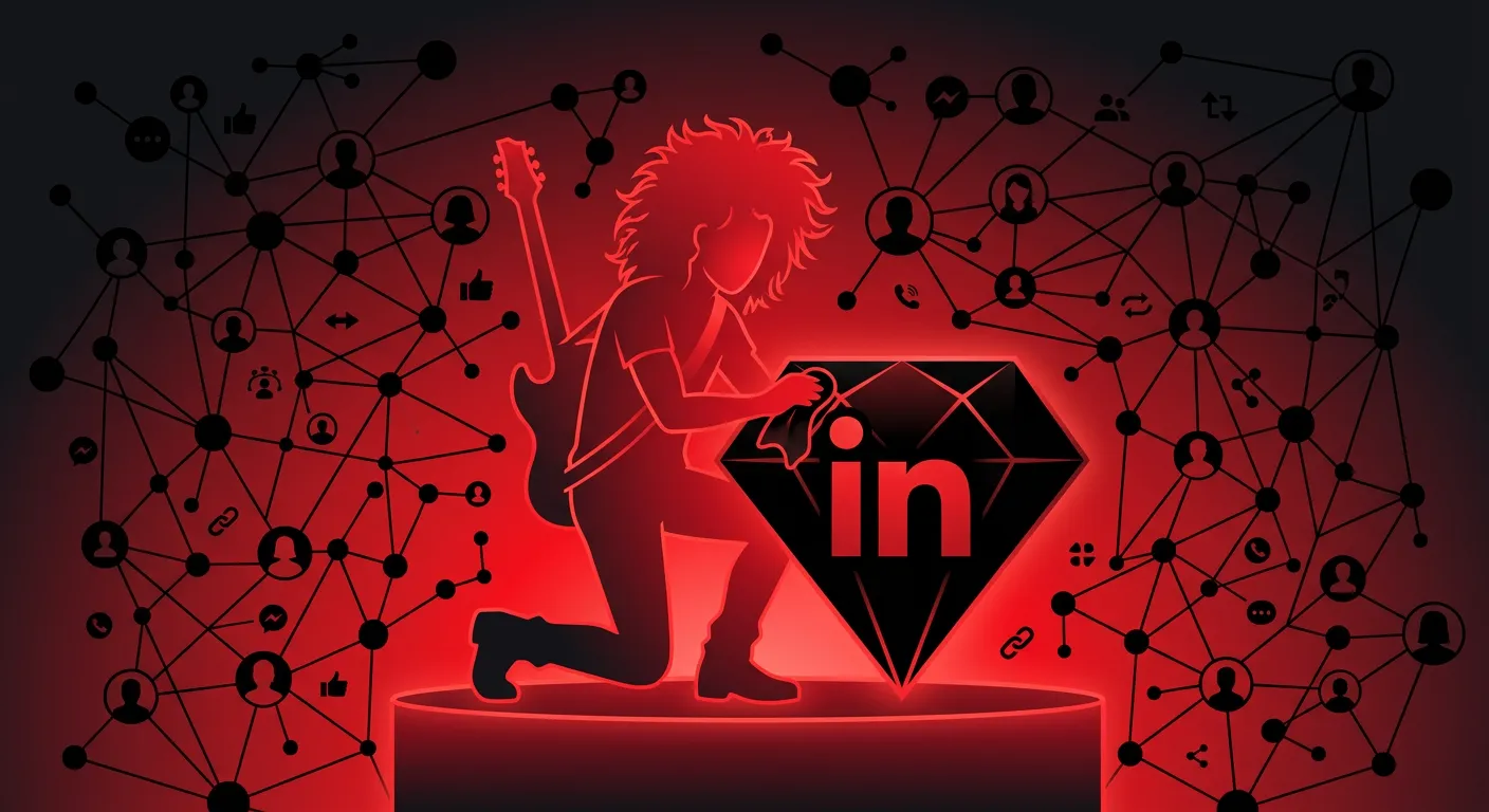 Rockstar developer building a personal brand on LinkedIn with glowing network connections