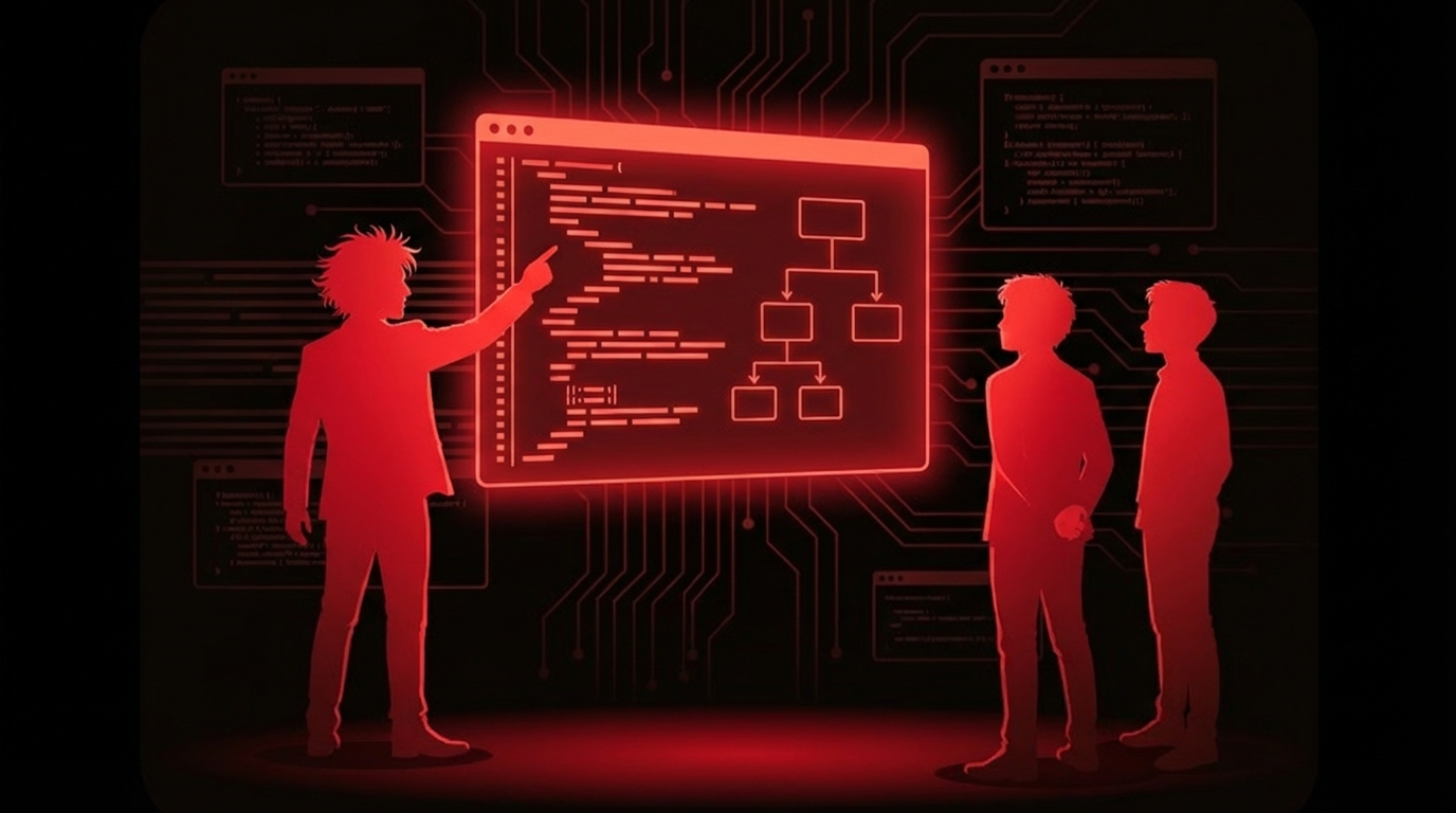 Engineering team discussing architecture and planning software development