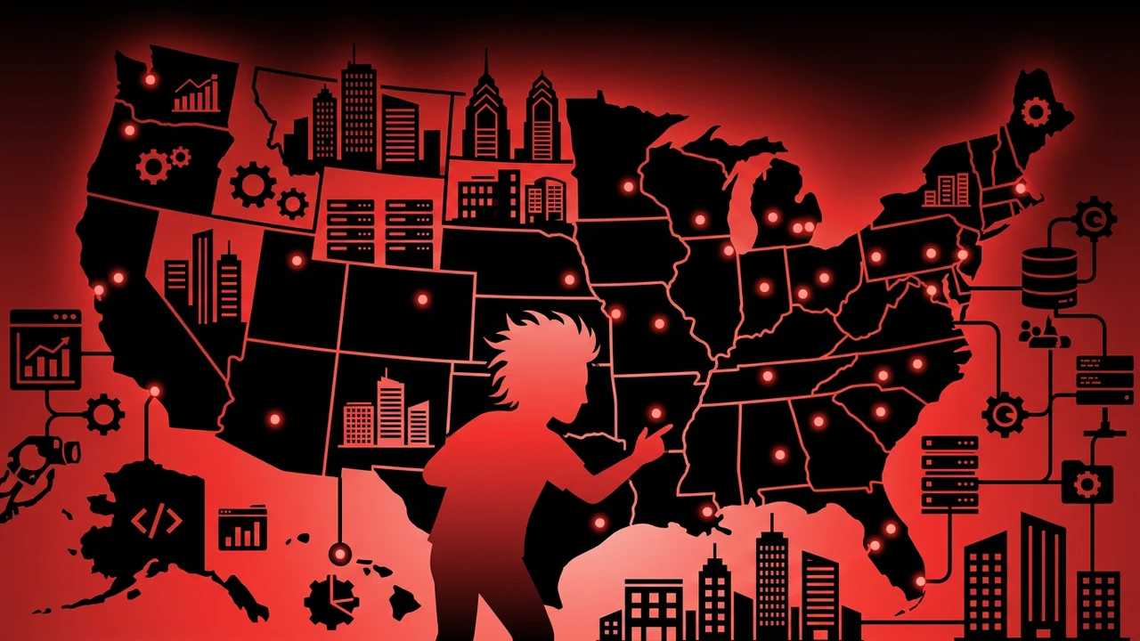 Rockstar developer mapping software jobs across states, cities, and industries