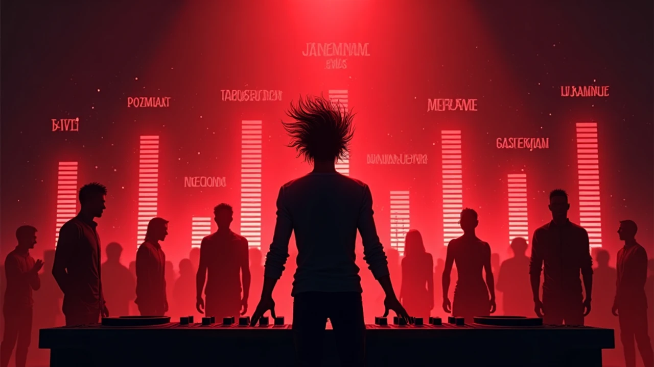Rockstar developer comparing software developer salary by industry data on glowing charts