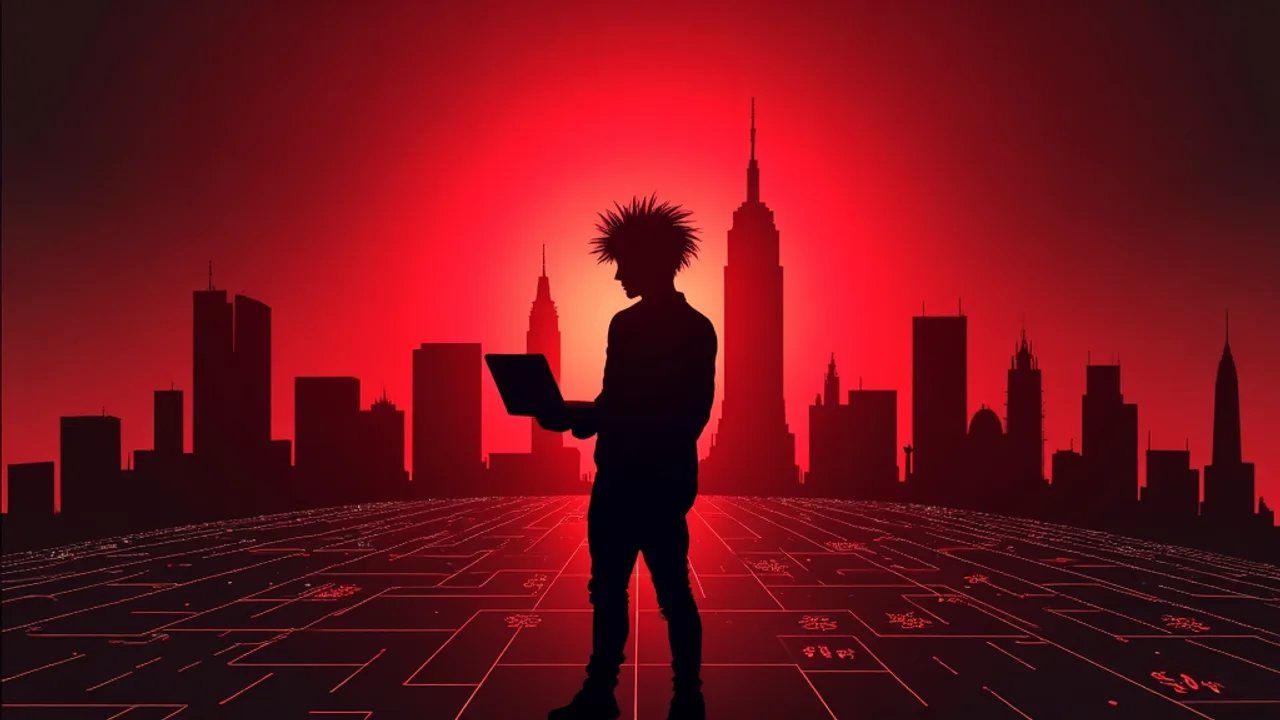 Rockstar developer comparing salary towers across a glowing city skyline