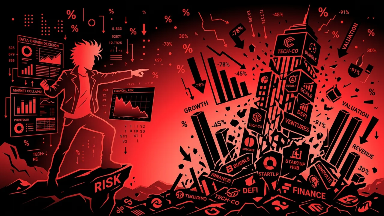 Rockstar developer reviewing startup failure statistics and career data